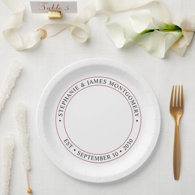 Personalised Wedding Photo Paper Plate (Wedding)