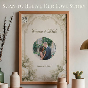 Personalised Wedding Photo Poster with Custom QR