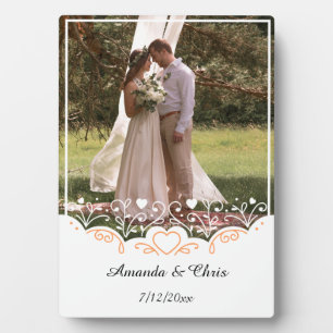 Personalised wedding Photo save name and date Plaque