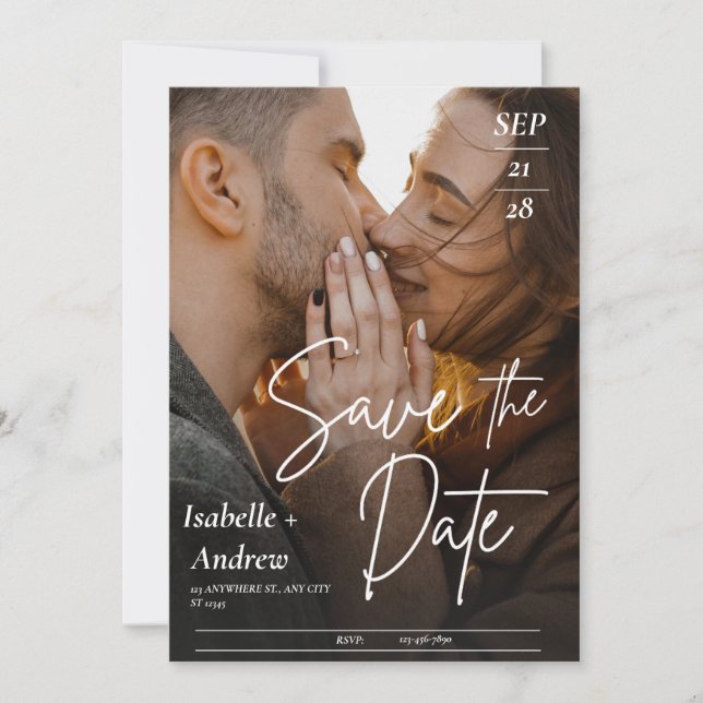 personalised wedding photo Save the Date Card (Front)