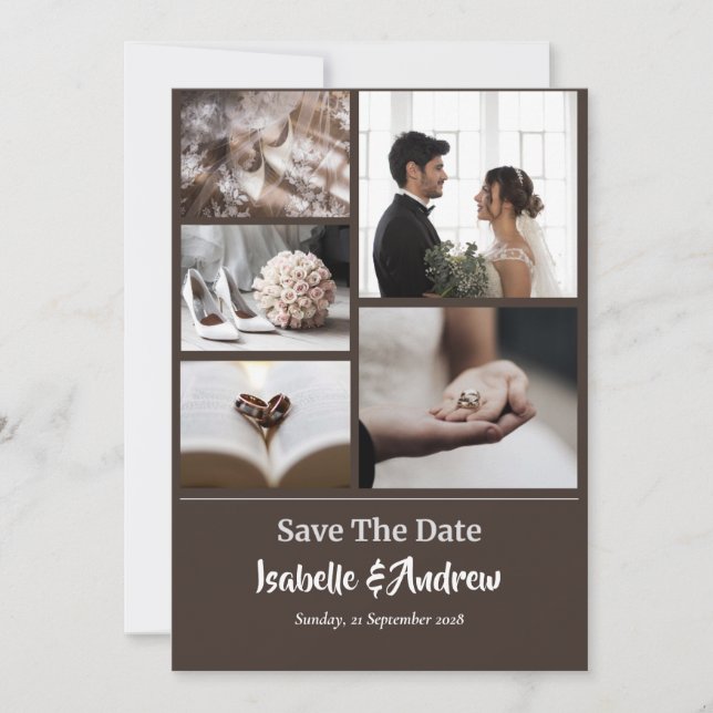 personalised wedding photo Save the Date Card (Front)
