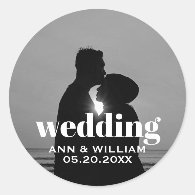 Personalised Wedding Photo Sticker (Front)