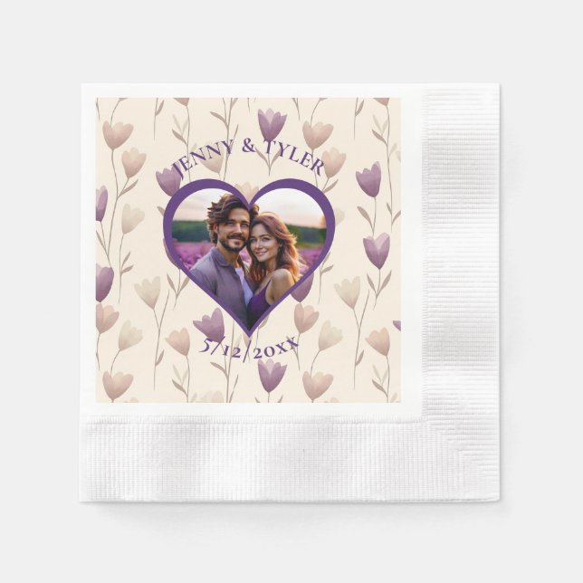 Personalised Wedding | Photo Template Napkin (Front)