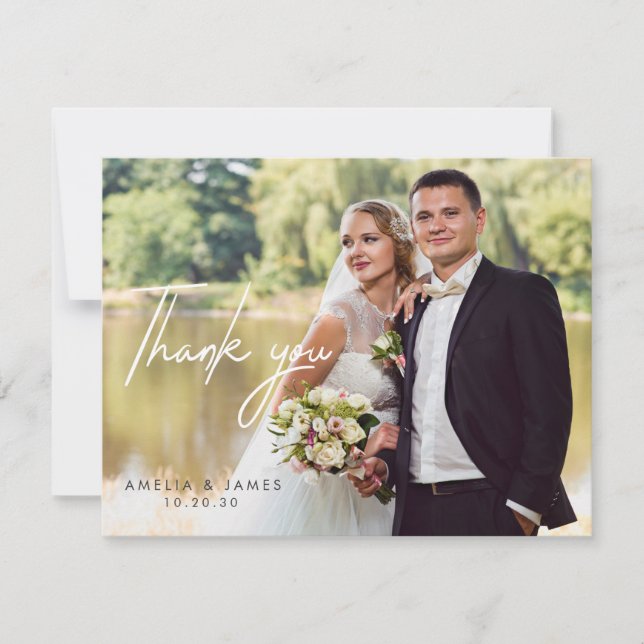 Personalised Wedding Photo Thank You Card (Front)