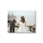Personalised Wedding Photo & Vows Canvas Print