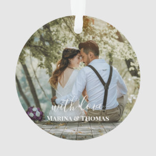 Personalised Wedding Photo With Modern Calligraphy Ornament