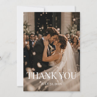 Personalised Wedding Photo With Note Thank You Card