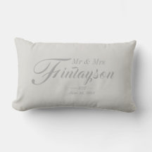 Personalised Wedding Pillow Grey