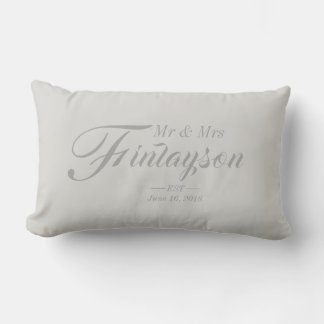Personalised Wedding Pillow Grey