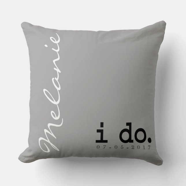 Personalised Wedding Pillow -  I do. Me too. (Front)