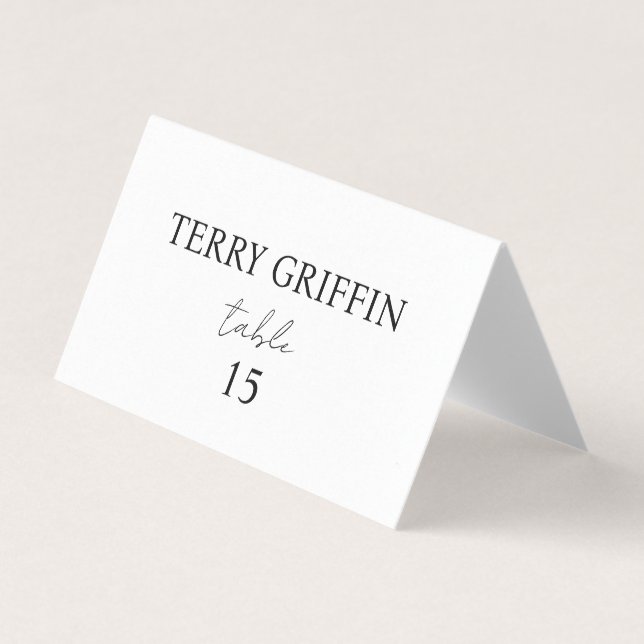 Personalised wedding place cards Table name cards (Front)