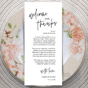 Personalised Wedding Place Setting Thank You Card