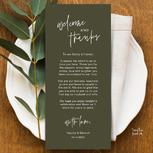 Personalised Wedding Place Setting Thank You Card