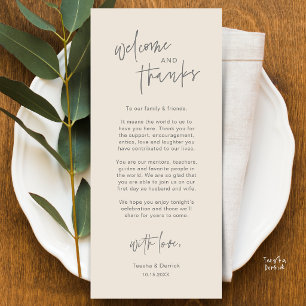 Personalised Wedding Place Setting Thank You Card