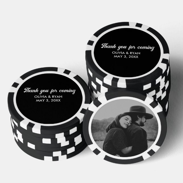 Personalised Wedding Poker Chip Favour Thank You (Stack)