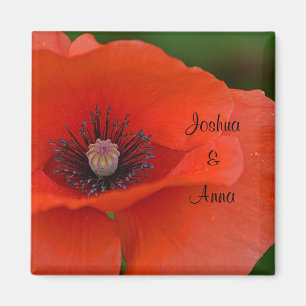 Personalised Wedding Poppy Magnet