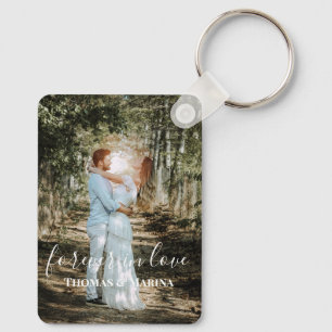 Personalised Wedding Portrait Modern Calligraphy Key Ring