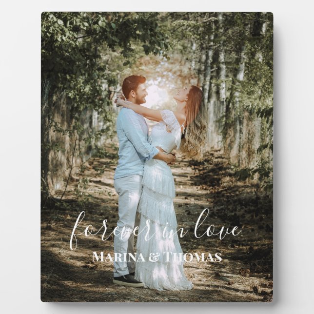 Personalised Wedding Portrait Modern Calligraphy Plaque (Front)