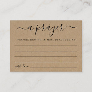 Personalised Wedding Prayer Card - Rustic Kraft