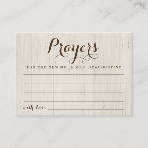Personalised Wedding Prayer Card - Rustic Wood