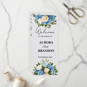 Personalised Wedding Program with Floral Design Programme