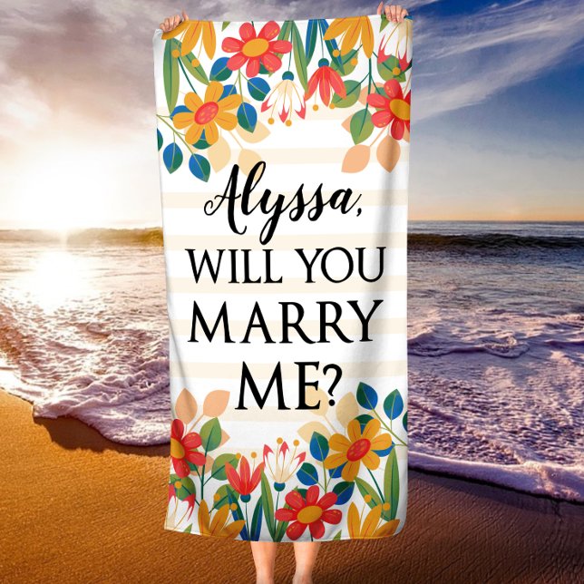 Personalised Wedding Proposal Beach Towel (Personalized Wedding Proposal Beach Towel)