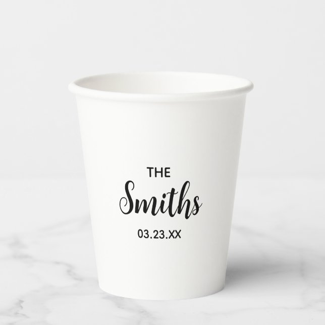 Personalised Wedding Reception Rehearsal Dinner  Paper Cups (Front)