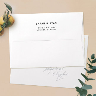 Personalised Wedding Return Address Envelope
