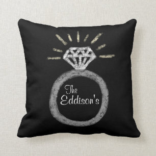 Personalised Wedding Ring Family Pillow
