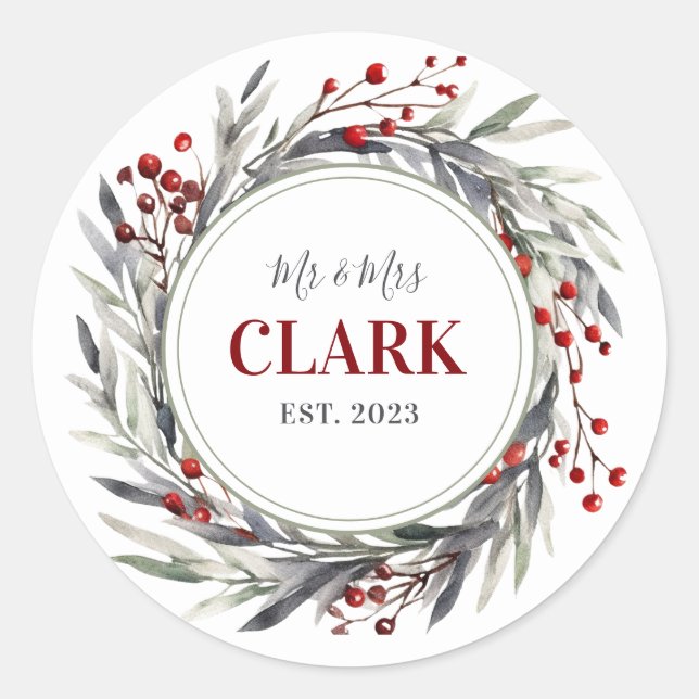 Personalised Wedding Round Stickers (Front)