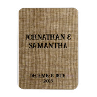 Personalised wedding rustic burlap nature pattern