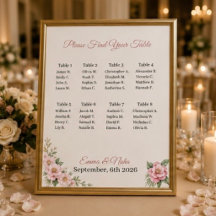 Personalised Wedding Seating Chart Sign