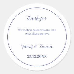 Personalised Wedding Simple Purple Classic Round Sticker