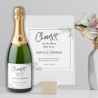 Personalised wedding Sparkling Wine Bottle Label