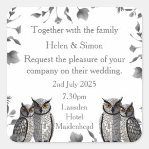 Personalised Wedding  Square Sticker