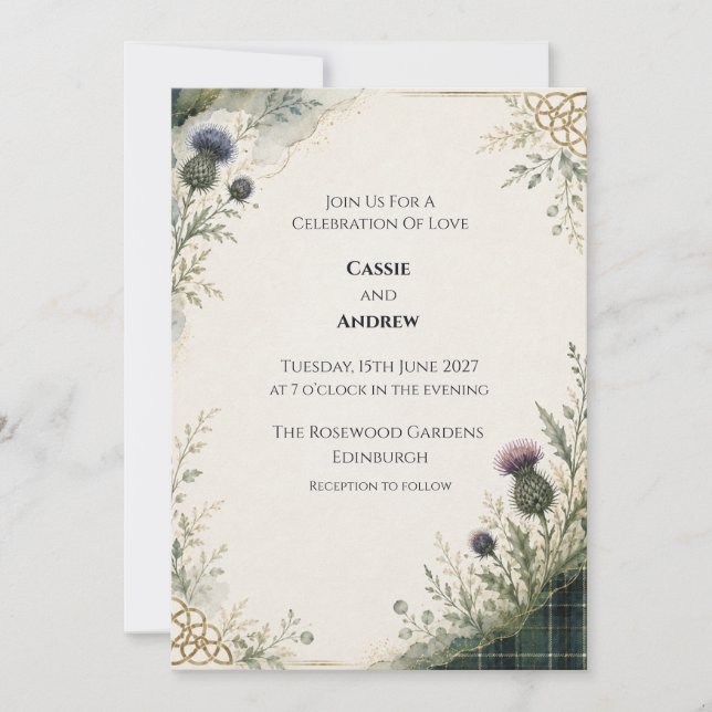 Personalised Wedding Stationery Wedding Invitation (Front)