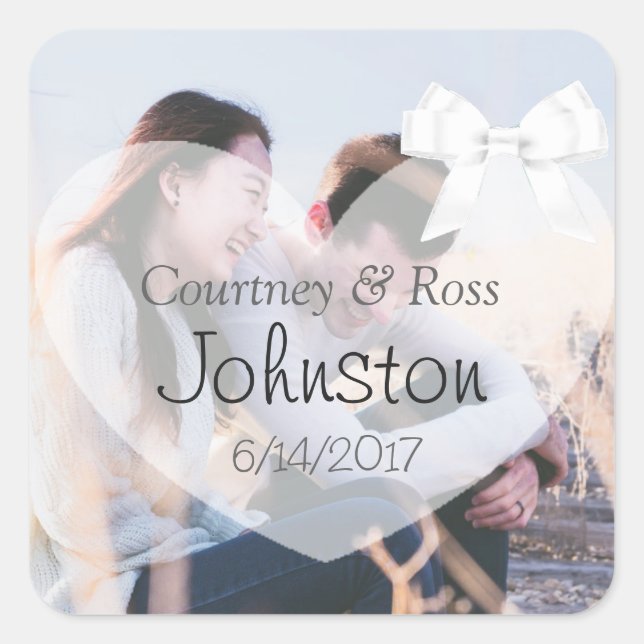 Personalised Wedding Sticker with Couple's Photo (Front)