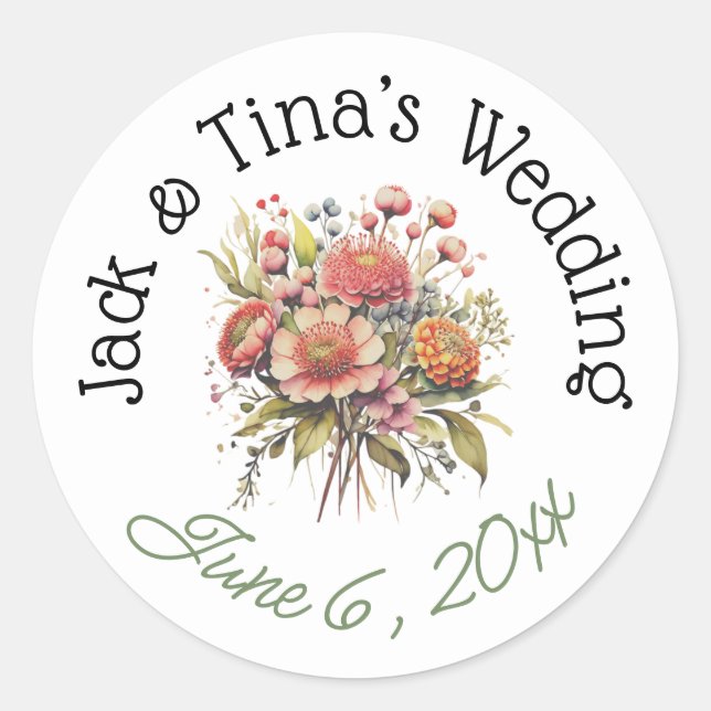 Personalised wedding stickers  (Front)