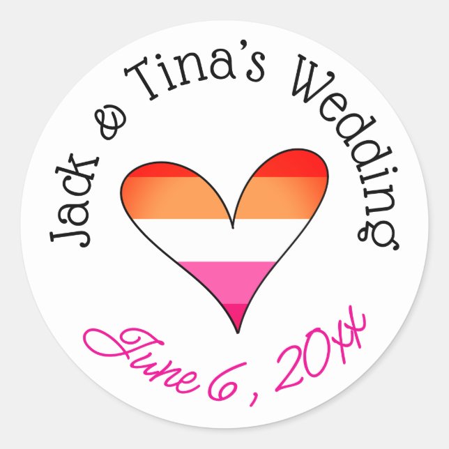 Personalised wedding stickers  (Front)