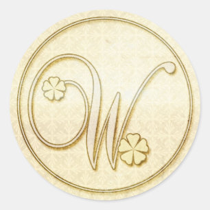 Personalised Wedding Stickers :Initial Monogram W