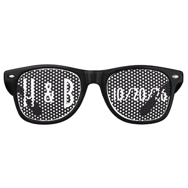 Personalised Wedding Sunglasses, Wedding Favours  Retro Sunglasses (Front)