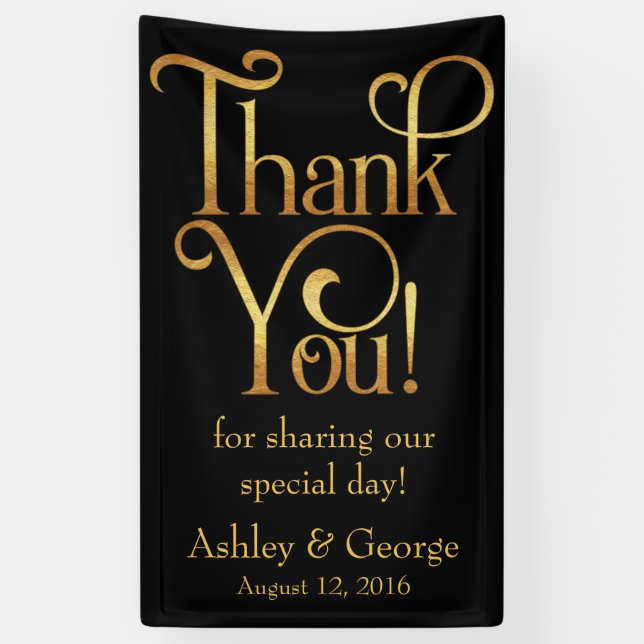 Personalised Wedding Thank You Banner (Vertical)