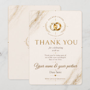 Personalised Wedding Thank You Card   Sacred Union