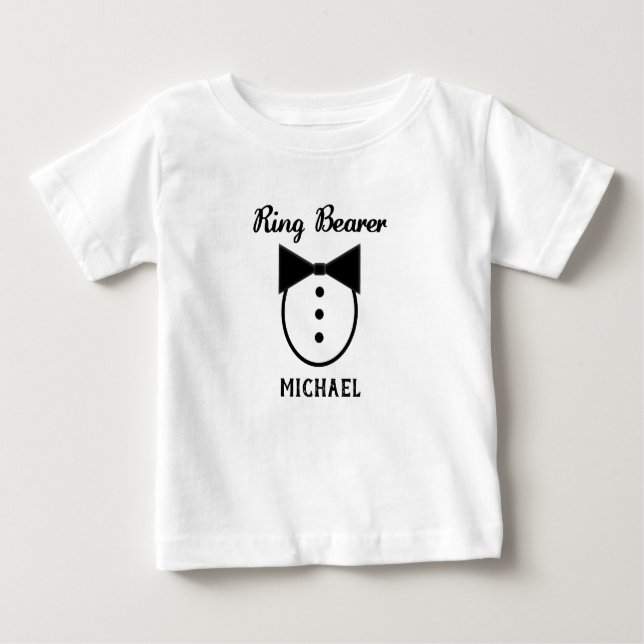 Personalised Wedding Tux Ring Bearer T-shirt (Front)