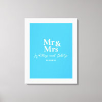 Personalised Wedding Vows Mr Mrs Cayman Blue