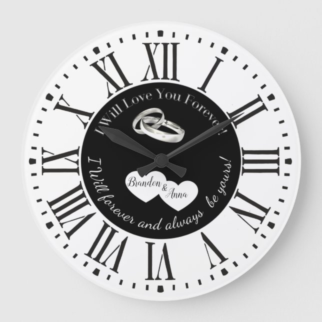 Personalised Wedding Wall Clock (Front)