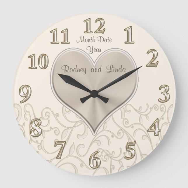 Personalised Wedding Wall Clocks or Anniversary (Front)