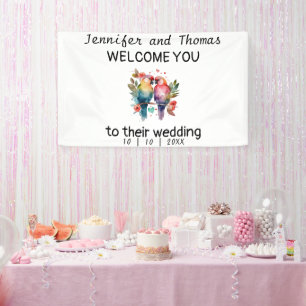 Personalised Wedding Welcome Banner Love Birds