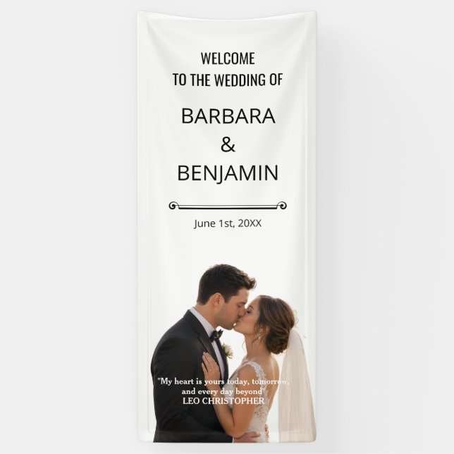 Personalised Wedding Welcome Custom Wedding Party  Banner (Vertical)