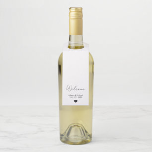 Personalised Wedding Welcome Minimalist Wedding Bottle Tag